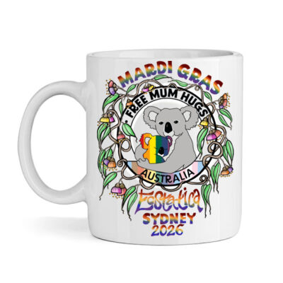 Sydney Mardi Gras & Fair Day 2026 Official Rainbow High quality white ceramic mug Thumbnail