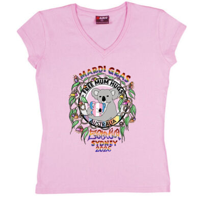Sydney Mardi Gras & Fair Day 2026 Official Trans Tee - Ladies V Neck Sizes 8 - 20 Thumbnail